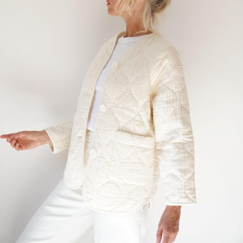 Vintage Arctic Crème Quilted Liner Jacket S